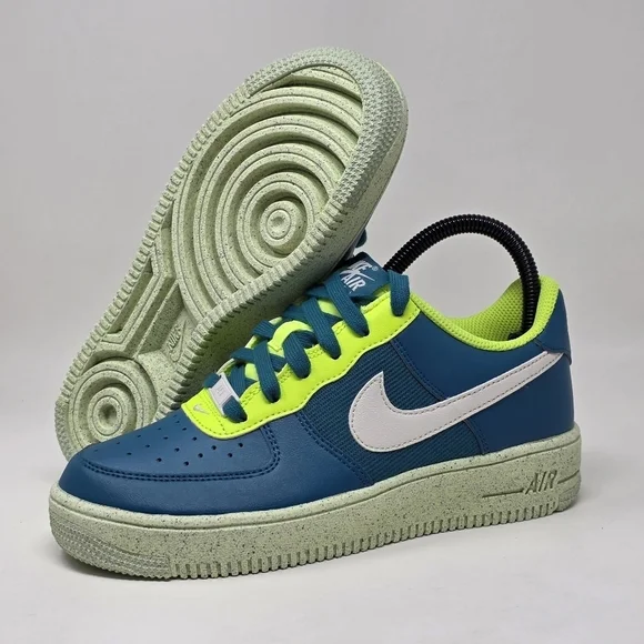 Nike Air Force 1 Low Crater Bright Spruce Volt DM1086-300 GS Youth Size 6.5Y New