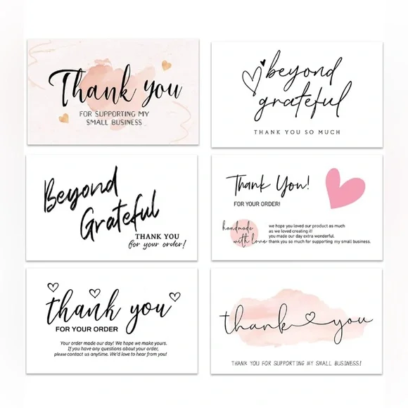 COPY - 300PCS Thank You For Supporting My Business Cards, 6 Styles-2
