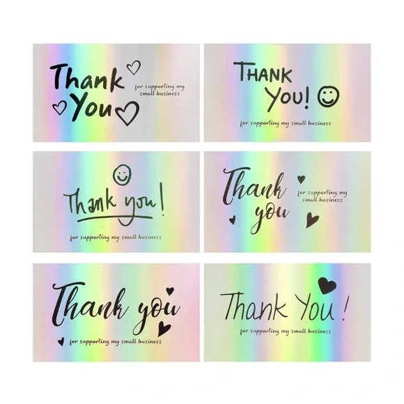 FZR Legend 120Pcs Thank You Cards Small Business, Mini 6 Styles Thank You. NEW