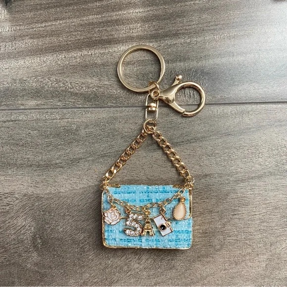 NEW Blue Purse Shape Decorative Bag Charm / Keychain - Non-Branded