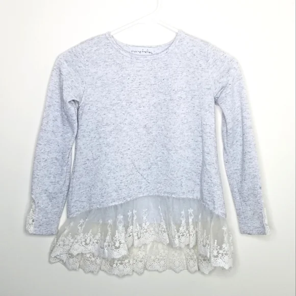 Chasing Fireflies Lace Hi Lo Shirt M 7/8