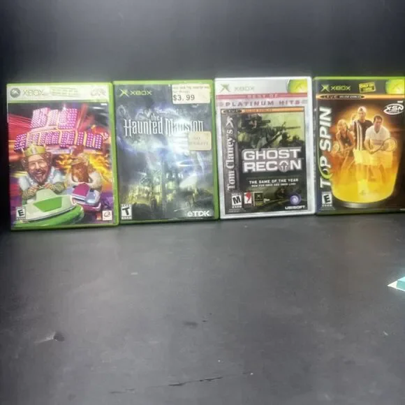 xbox  game lot Big‎ Bumpin, The Haunted Mansion, Gost Recon,top Spin