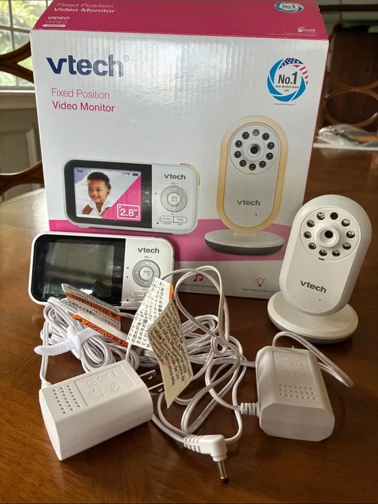 VTech White Fixed-Position Video Baby Monitor - 2.8