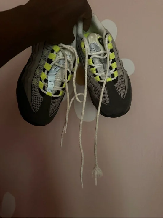 Nike Kids Gray and Neon Yellow Lace-Up Sneakers