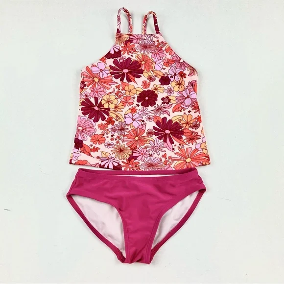 Cat & Jack Girls 2 Piece Floral Bathing Suit
