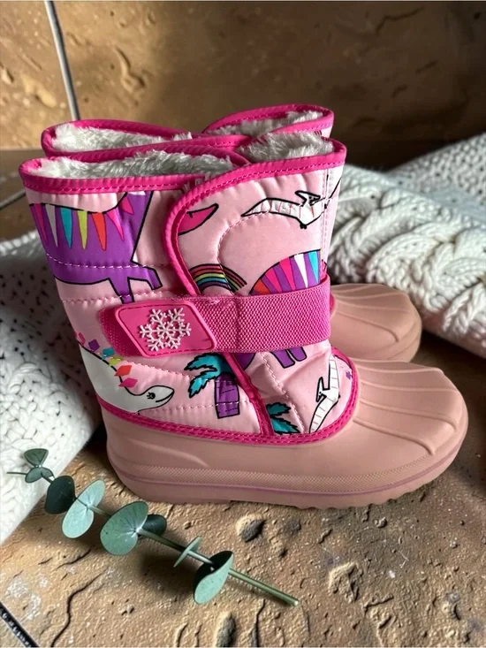 The Children’s Place Pink Dino Snow Boots Toddler Girls Size 11
