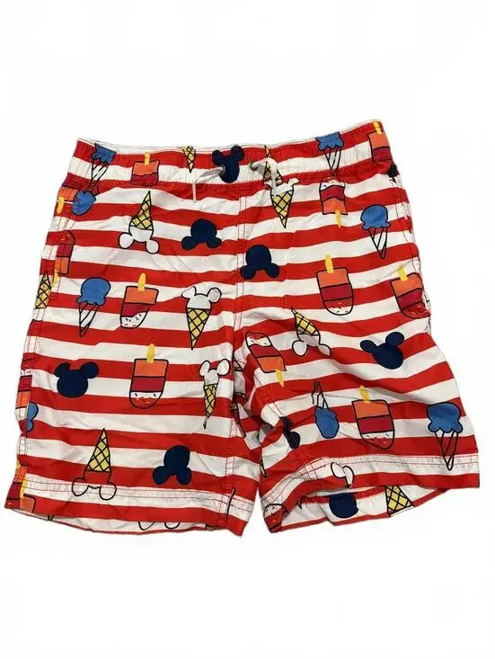 Hanna Andersson x Disney Boys Swim Shorts Size 10 Red Ice Cream Print