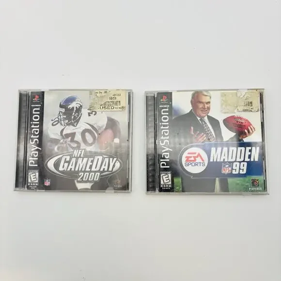 Madden 1999 & NFL GameDay 2000 PlayStation 1 PS1 2 Game Football Bundle Lot VG