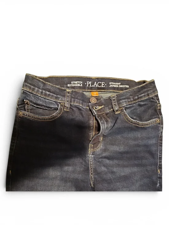 The Children's Place Dark Indigo Straight Jeans with Contrast Stitching