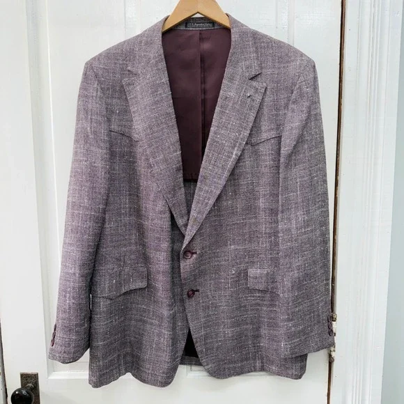 Bar WS Western Apparel Mens 44 Regular Burgundy Blazer Suit Jacket Made in USA