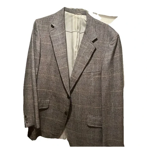 Vintage Oakloom Clothes Glen Plaid Sport Coat Blazer Sz 45 USA Union Made Currin