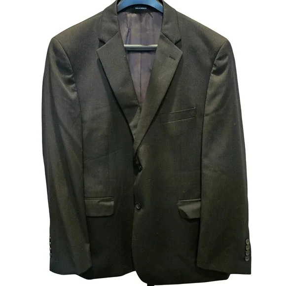 Pronto Uomo Platinum Mens 46R Dark Gray 100% Wool Suit Sport Coat Blazer EUC‎