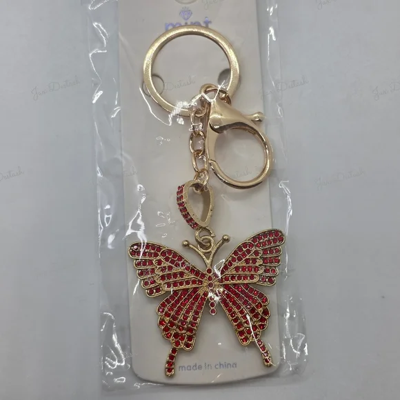 Mint Gold/Ruby Butterfly Purse/Key Holder CH200