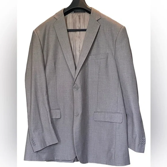 DEMANTIE Italy Men's size 46 long Gray Blazer Jacket Sport coat hand tailored