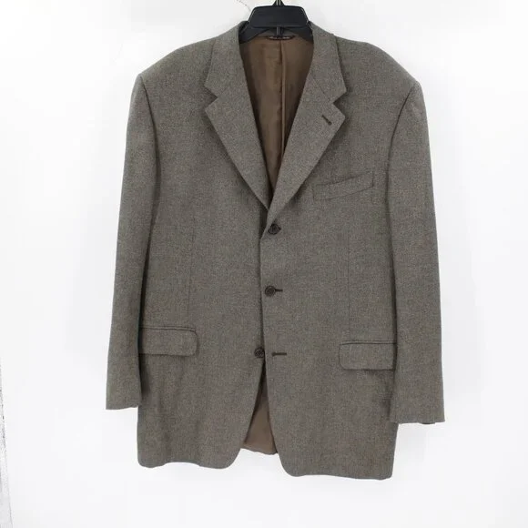 Canali Loro piana Sport Coat Mens 46R Cashmere Elbow Patches Three Button notch