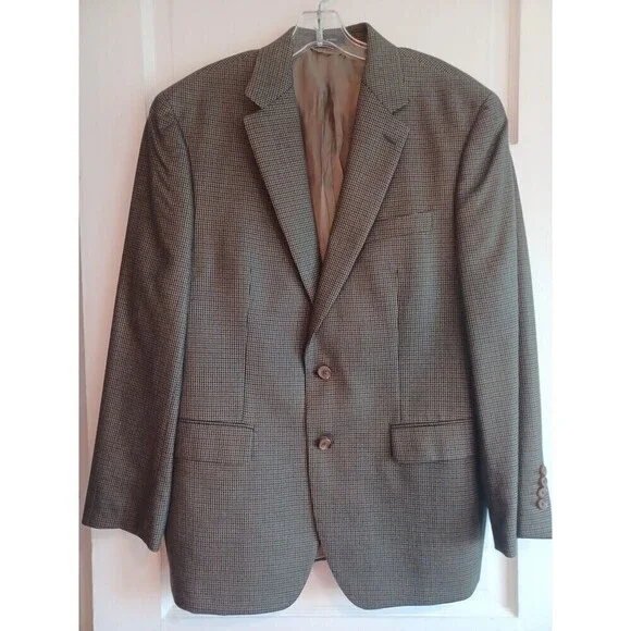 Ralph Lauren brown herringbone blazer mens 41R sportjacket silk wool classic