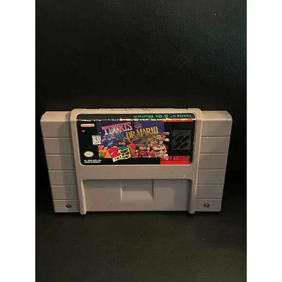 Tetris & Dr. Mario Super Nintendo 1994 SNES Video Game Cartridge Only