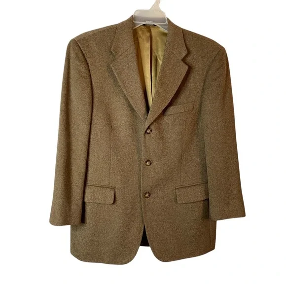 Marco Carelli Men's 100% Camel Hair Sports Jacket Blazer 39 Regular Tan Brown