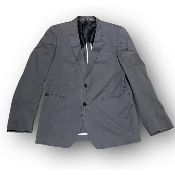 Reiss Men's Gray Cotton Blazer Sport Coat Jacket Size 38 Regular