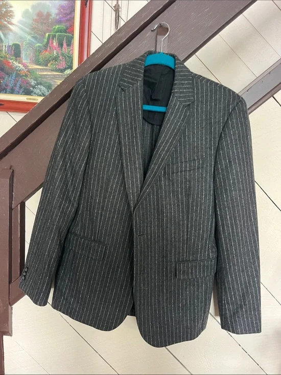 Banana Republic Dark Charcoal Pinstripe Suit Jacket