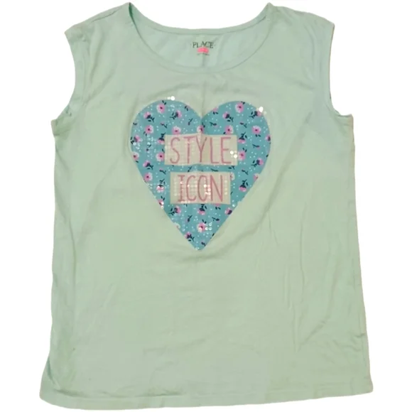 The Children's Place Floral Heart Sleeveless Top Size XL