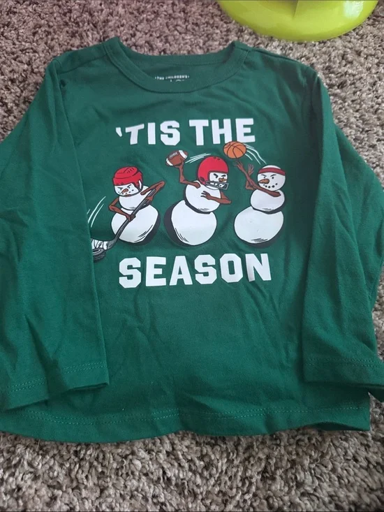 The Children's Place Green 'Tis The Season Snowman Sports Long Sleeve Tee