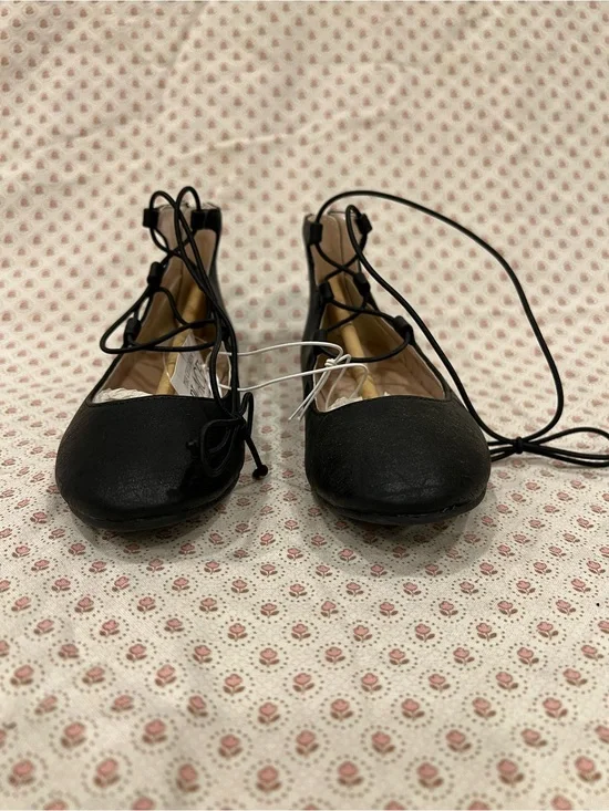 The Children's Place Black Lace-Up Ballet Flats