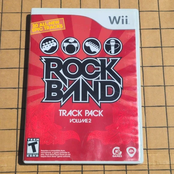Rock Band Track Pack Volume 2 Nintendo Wii Game Disc Case 20 Tracks Teen Rated