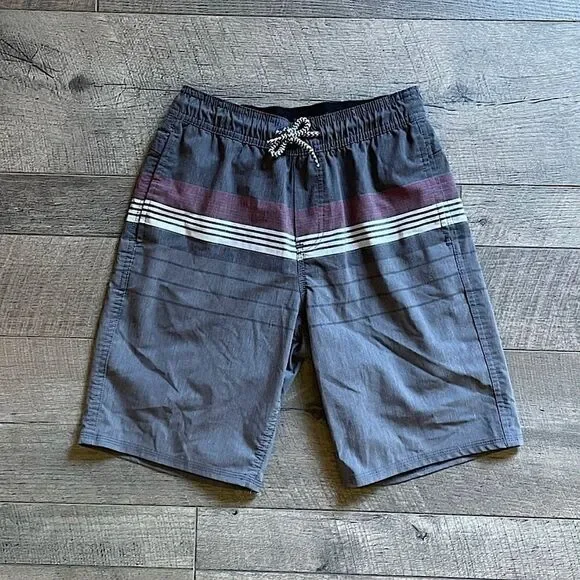 Youth, Gray Hang Ten, Lined Swim Trunks. Size Medium.