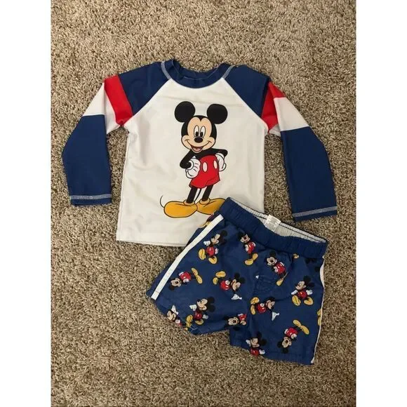 ❤️Disney Mickey Mouse 2Pc Swimsuit Sz18M