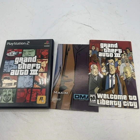Grand Theft Auto III (GTA 3) PlayStation 2 PS2 Complete w/ Map
