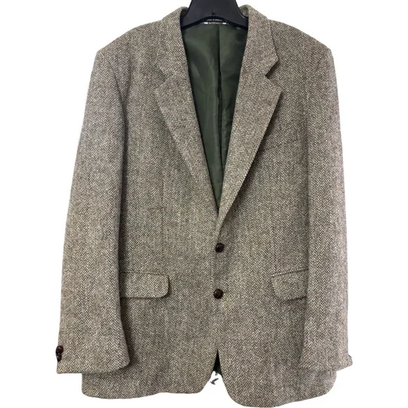 Harris Tweed Genuine Made in England 100% Wool Blazer Size 40 L