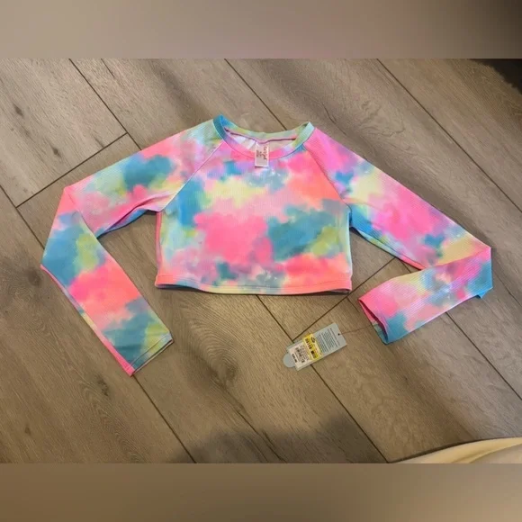 Cat & Jack Pastel Tie-Dye Ribbed Top