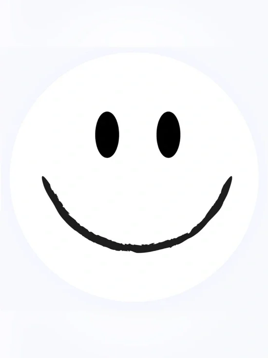 50 STICKERS - 2” ROUND‎ - SMILE - WHITE