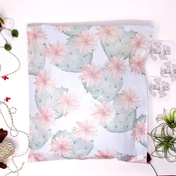Flowering Cactus Poly Mailers 10x13 Pack of 25