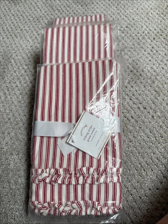 Pottery Barn Ticking Stripe Guest Towel Sets