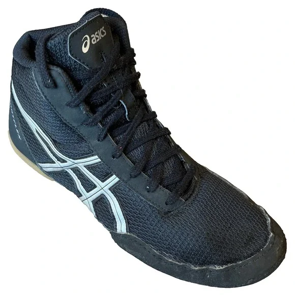 Asics Matflex 5 GS Wrestling Shoes Boxing Black Silver Gum Mens 5.5 EU 37