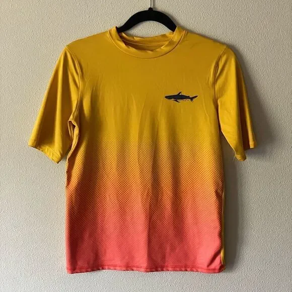 Cat & Jack Yellow and Orange Short Sleeve Youth Swim Shirt. Size XL.