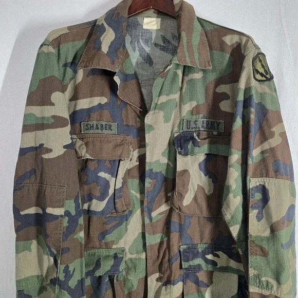 US Army BDU Jacket Mens Large Reg. Woodland‎ Camo Ripstop Hot Weather Combat