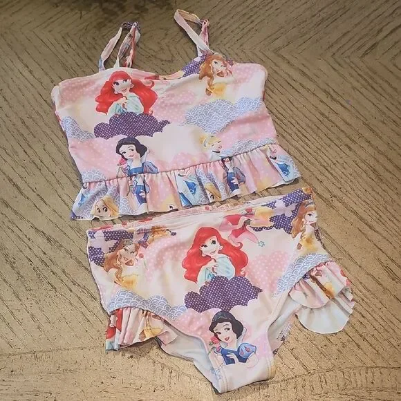 Girls' Princess 2 Piece Swimsuit Size 4-5