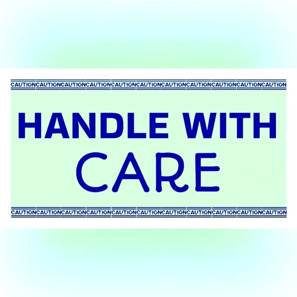 30 STICKERS - 2.25” x 1.25” - HANDLE WITH CARE