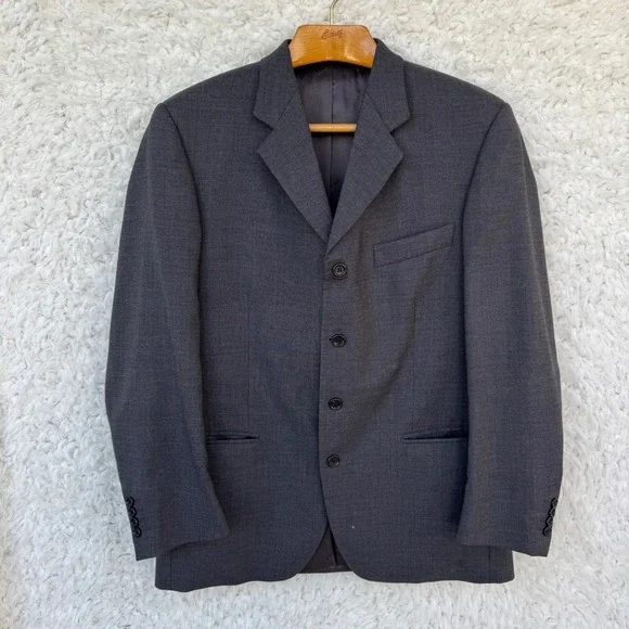 Balenciaga Paris Men's Charcoal Gray Wool Suit Blazer Sport Jacket Size 52‎