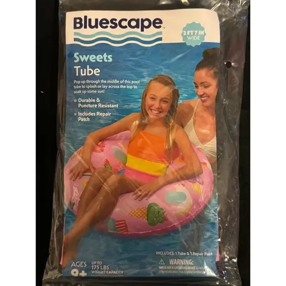 Bluescape Sweets Inflatable Swim Tube - Pool Float for Ages 9 & Up