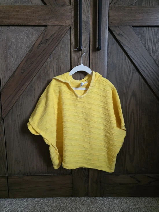 Janie & Jack Yellow Hooded Terry Poncho Top