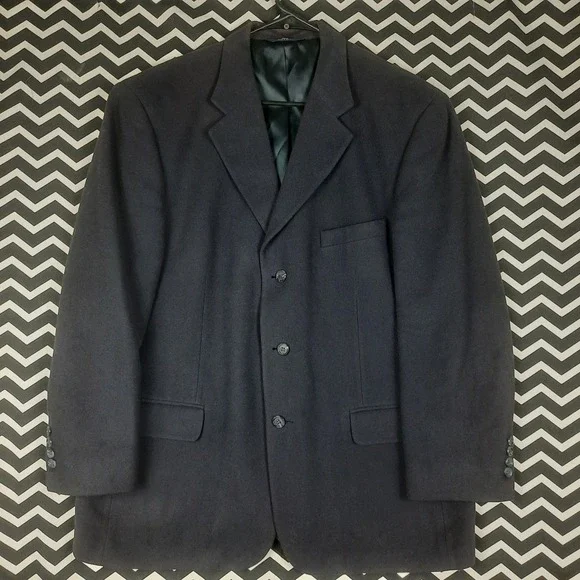Brooks Brothers 346 Mens Navy Blue 100% Camel Hair Jacket Blazer Sport‎ Coat 46