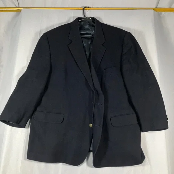 L.L. Bean Men's 50 Regular Wool Blazer Sport Coat Made in USA‎ Black