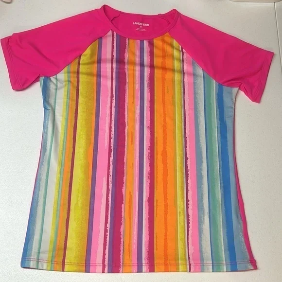 Lands' End Kids Swim Shirt - Multicolor Stripes