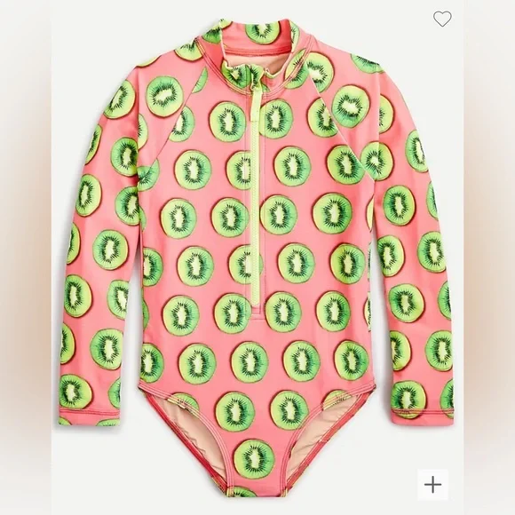 Crewcuts Girls long-sleeve swim in Kiwis🥝