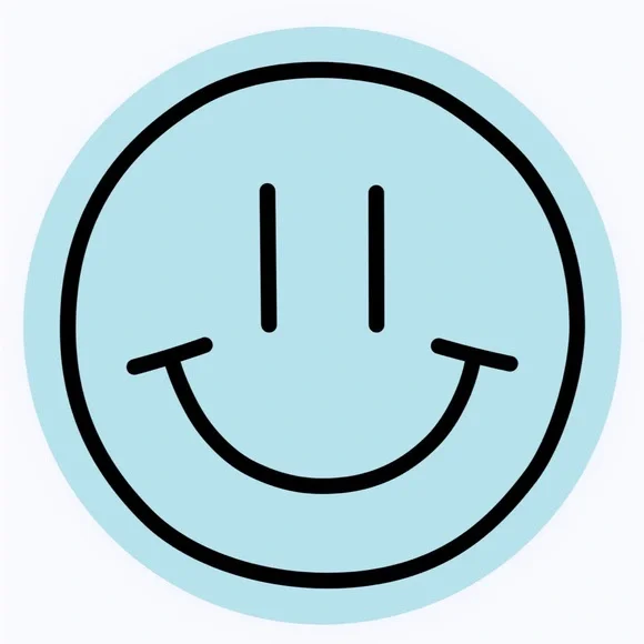 30 STICKERS - 2” ROUND - SMILEY