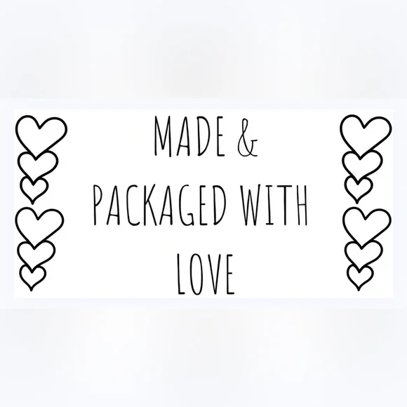 30 STICKERS - 2” x 1” - MADE & PACKAGED WITH ‘LOVE’